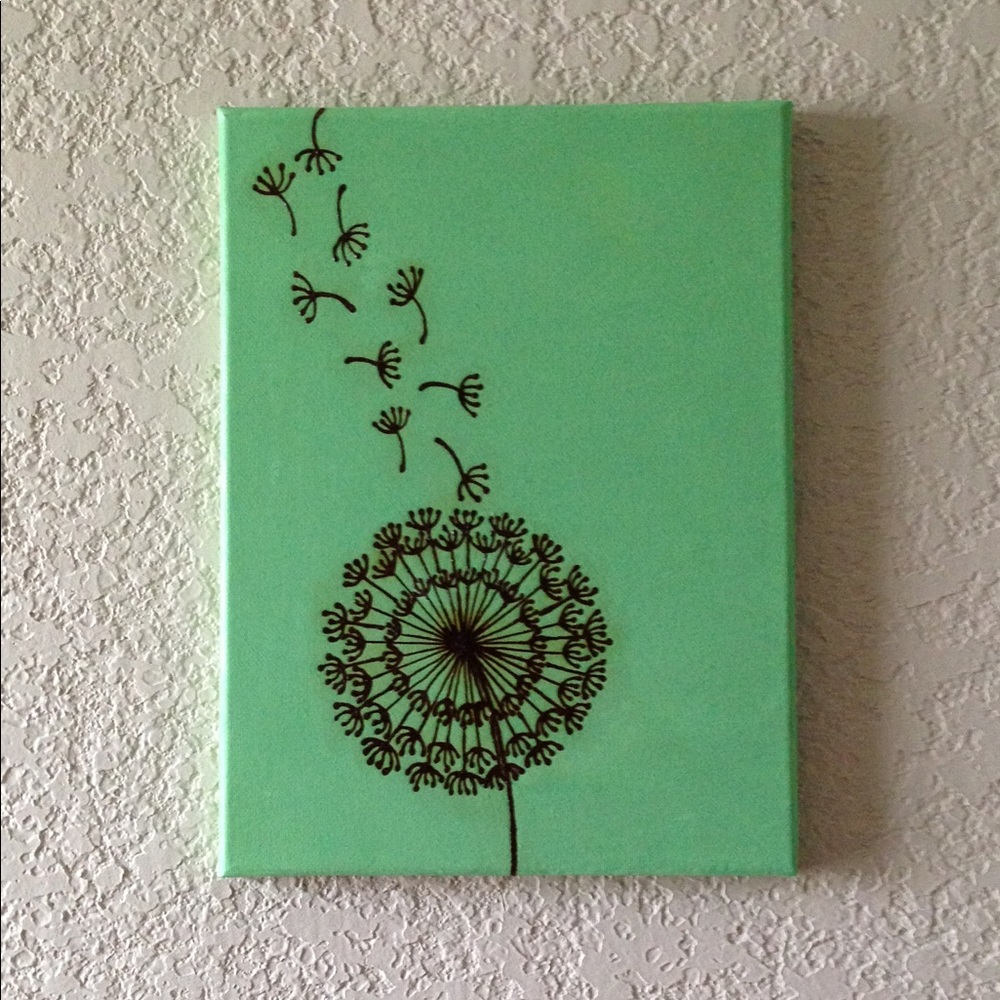 Original Acrylic Painting, Dandelion, New